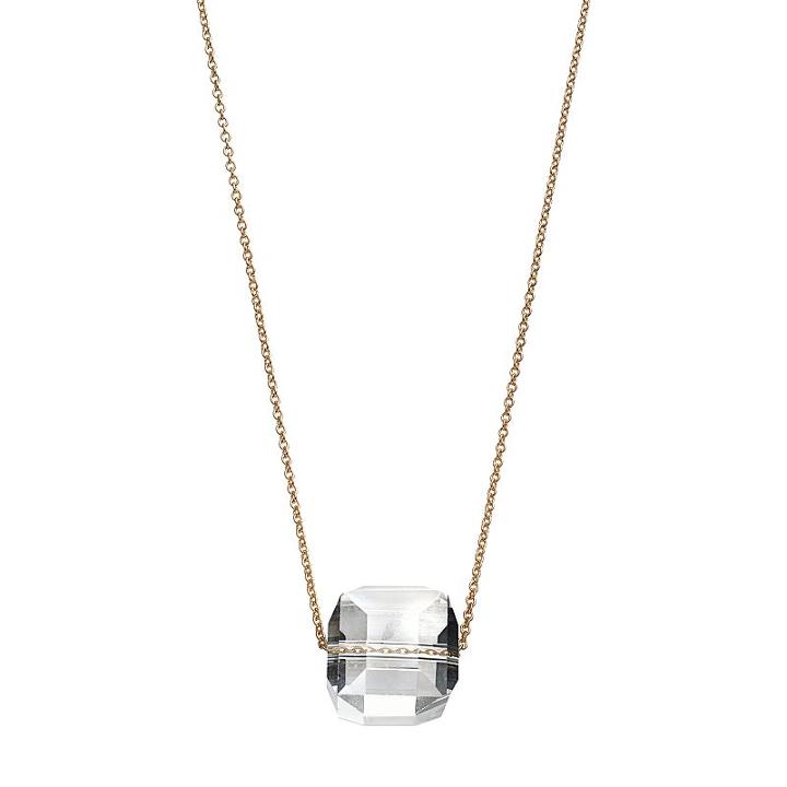 Lc Lauren Conrad Long Faceted Cube Pendant Necklace, Women's, Gold