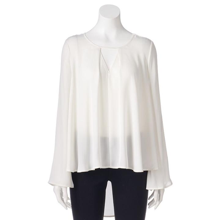 Women's Jennifer Lopez High-low Peasant Top, Size: Small, White Oth