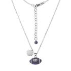 Kansas State Wildcats Sterling Silver Team Logo & Crystal Football Pendant Necklace, Women's, Size: 18, Multicolor