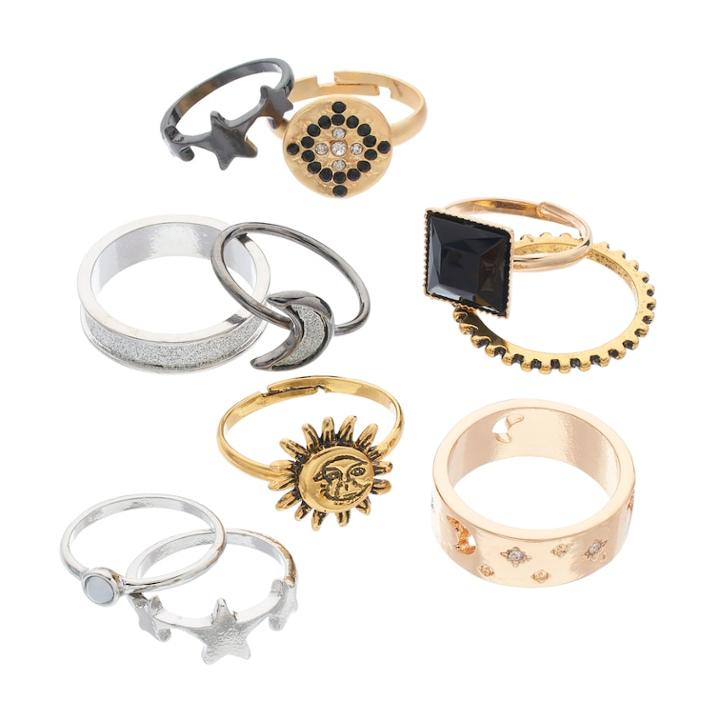 Mudd&reg; Glittery Celestial Ring Set, Women's, Multicolor