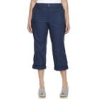 Plus Size Croft & Barrow&reg; Cuffed Twill Pants, Women's, Size: 22 W, Blue (navy)
