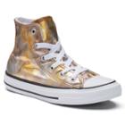 Girls' Converse Chuck Taylor All Star Metallic High Top Sneakers, Girl's, Size: 3, Silver