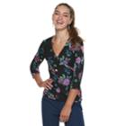 Juniors' Candie's&reg; Wrap Front Top, Teens, Size: Large, Grey (charcoal)