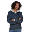Women's Free Country Reversible Sherpa Jacket, Size: Small, Dark Blue