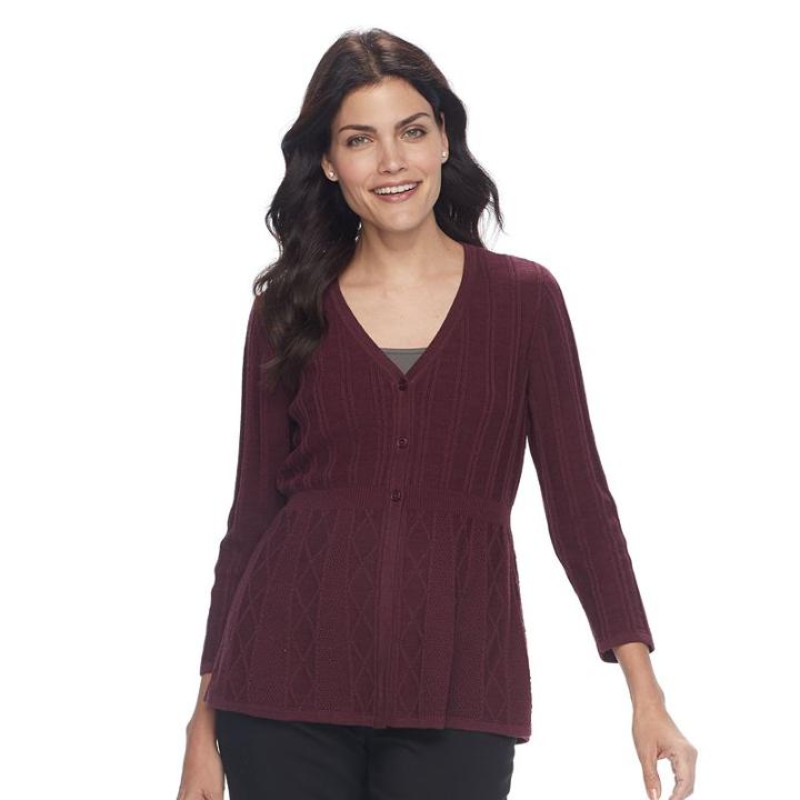 Women's Croft & Barrow&reg; Swing Cardigan, Size: Large, Brt Blue