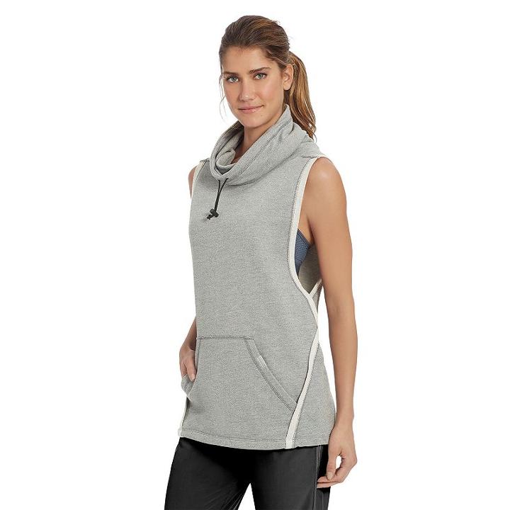 Women's Champion Sleeveless Funnel Neck Top, Size: Xl, Dark Grey