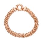 Sterling Silver 7.5 In. Byzantine Chain Bracelet, Women's, Size: 7.5, Pink