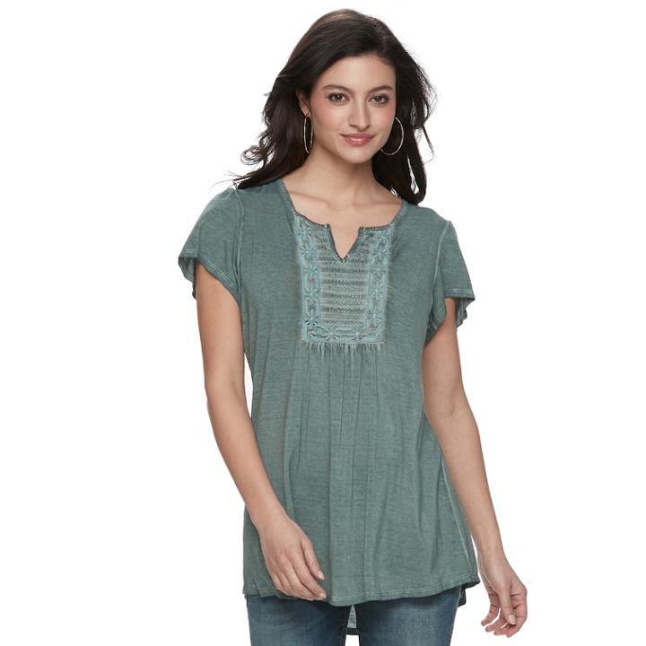 Women's World Unity Flutter Tee, Size: Large, Med Green