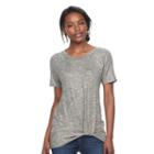 Women's Juicy Couture Marled Twist Tee, Size: Medium, Med Grey