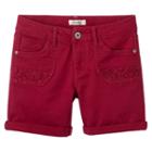 Girls Plus Size Mudd&reg; Crochet Pocket Shorts, Girl's, Size: 16 1/2, Red