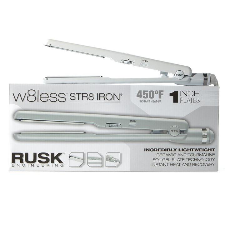 Rusk W8less Professional Ceramic & Tourmaline 1-in. Str8 Flat Iron, White