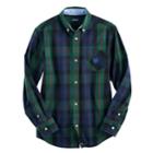 Boys 4-20 Chaps Plaid Button-down Shirt, Size: 14-16, Dark Green