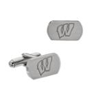 Fiora Stainless Steel Wisconsin Badgers Cuff Links, Men's, Grey