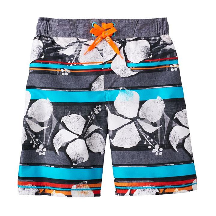 Boys 4-7 Zeroxposur Tropical Striped Swim Trunks, Boy's, Size: Large, Grey (charcoal)