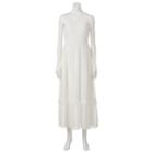 Women's Wdny Black Ruffle Lace Maxi Dress, Size: Xs, White