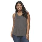 Juniors' Plus Size Mudd&reg; Racerback Tank, Girl's, Size: 2xl, Grey