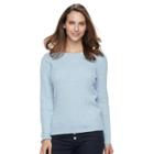 Women's Croft & Barrow&reg; Essential Cable-knit Sweater, Size: Large, Light Blue