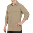 Men's Red Kap Classic-fit Ripstop Work Shirt, Size: Xl, Beig/green (beig/khaki)