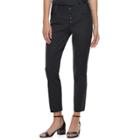 Juniors' Candie's&reg; Button Front Ankle Pants, Teens, Size: 0, Black