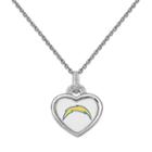 San Diego Chargers Heart Pendant Necklace, Women's, Size: 18, Multicolor