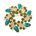 Dana Buchman Green Stone Cluster Wreath Pin, Women's