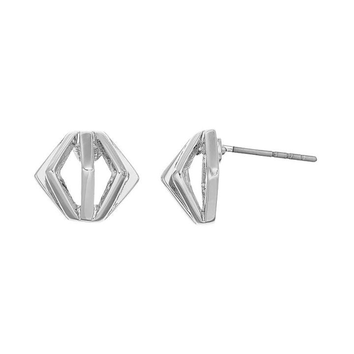 Coco Lane Geometric Stud Earrings, Women's, Grey