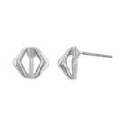 Coco Lane Geometric Stud Earrings, Women's, Grey