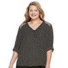 Juniors' Plus Size Candie's&reg; Strappy Shoulder Top, Girl's, Size: 1xl, Oxford