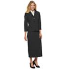 Women's Le Suit Jacket & Column Midi Skirt Suit, Size: 8, Black