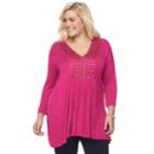 Plus Size World Unity Ladder Stitch Bib Top, Women's, Size: 1xl, Pink Other
