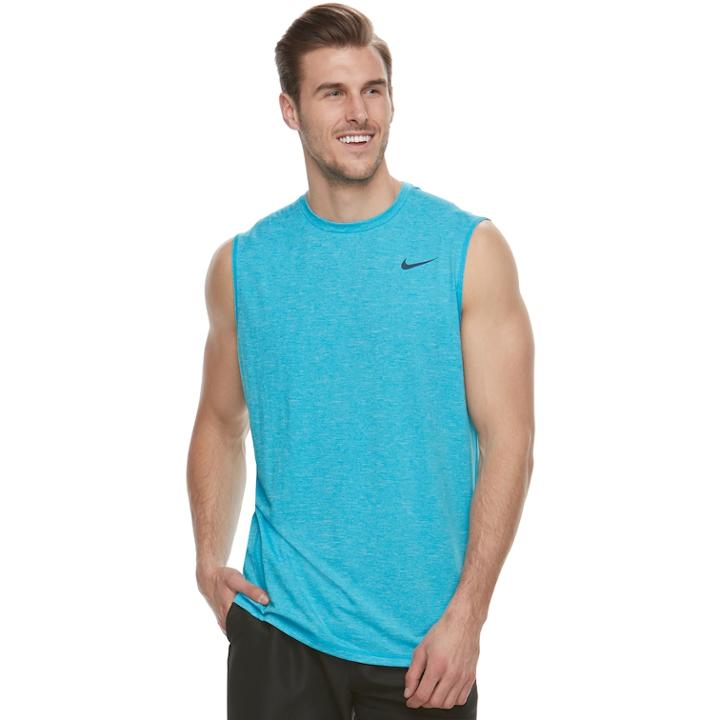 Big & Tall Nike Swim Heathered Sleeveless Hydroguard Tee, Men's, Size: Xl Tall, Brt Blue