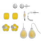 Yellow Flower, Teardrop & Oblong Earring Set, Women's