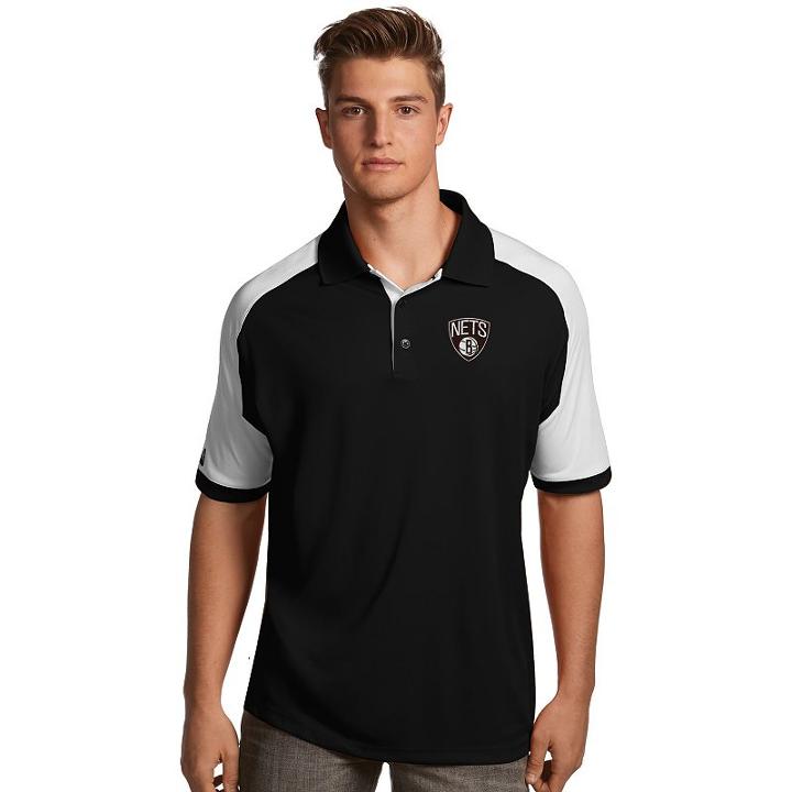 Men's Antigua Brooklyn Nets Century Polo, Size: Xl, Black