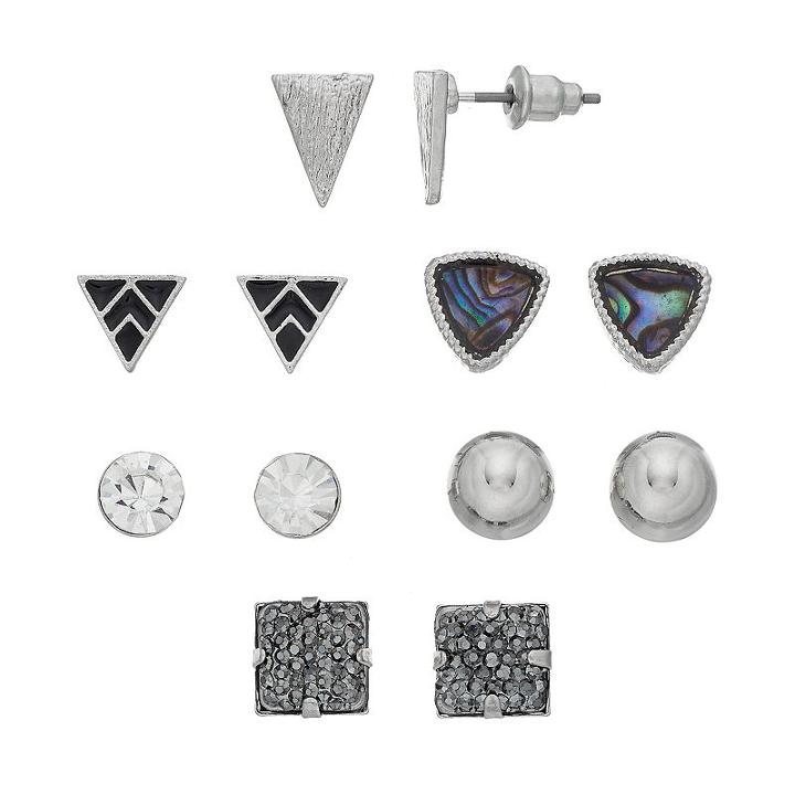 Mudd&reg; Nickel Free Geometric Stud Earring Set, Women's, Turq/aqua