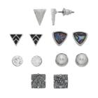 Mudd&reg; Nickel Free Geometric Stud Earring Set, Women's, Turq/aqua