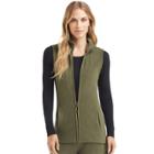 Women's Cuddl Duds Stretch Fleece Vest, Size: Xlrg Av/rg, Dark Green