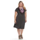 Plus Size World Unity T-shirt Dress & Scarf Set, Women's, Size: 2xl, Med Grey