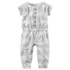 Baby Girl Carter's Checkered Jumpsuit, Size: 18 Months, Grey