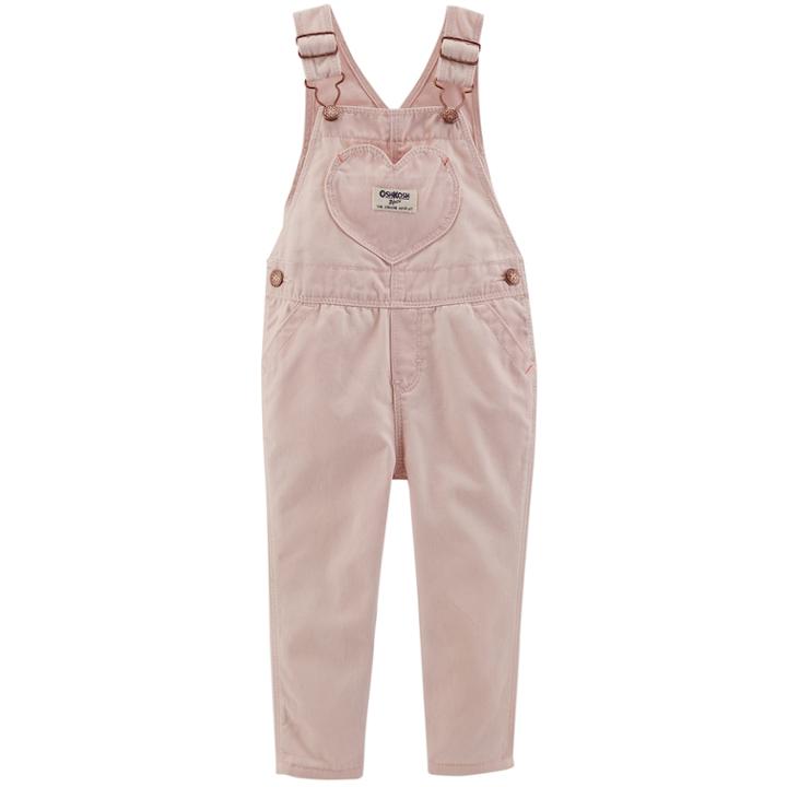 Baby Girl Oshkosh B'gosh&reg; Heart Overalls, Size: 6-9 Months, Pink