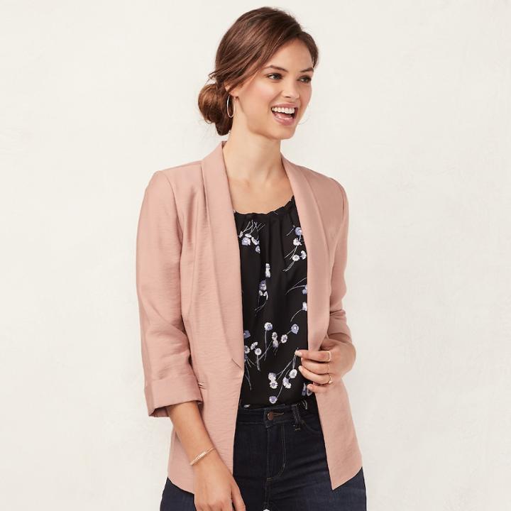Women's Lc Lauren Conrad Shawl Collar Blazer, Size: Medium, Grey
