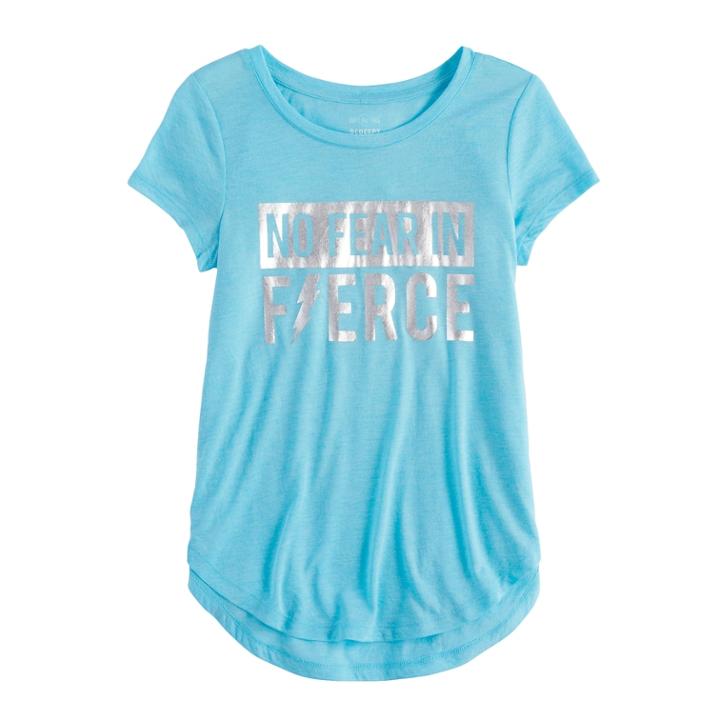 Girls 7-16 So&reg; Performance Graphic Tee, Size: 14, Turquoise/blue (turq/aqua)