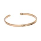Love This Life Gold-plated Have Faith Cuff Bracelet, Women's, Grey