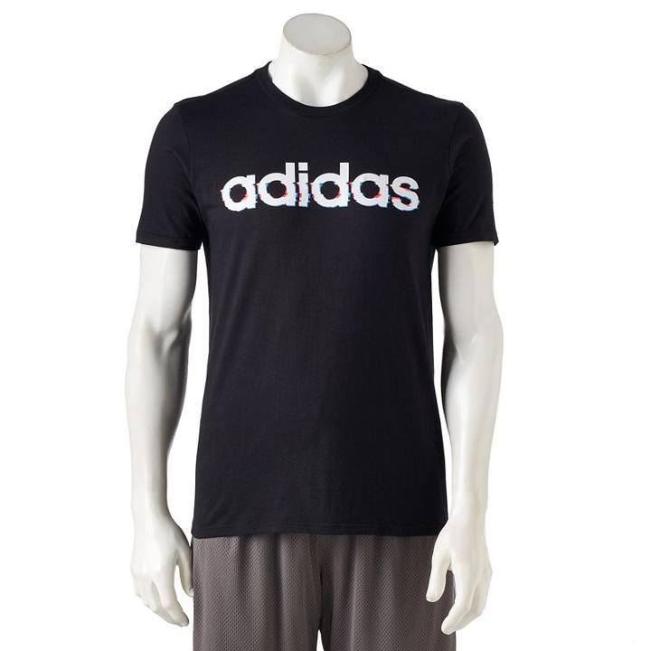 Men's Adidas Glitch Graphic Tee, Size: Large, Black