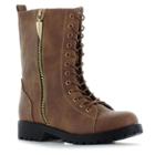 Seven7 Mr. Zipper Women's Combat Boots, Size: 8.5, Brown