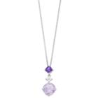 Sterling Silver Amethyst & White Sapphire Tiered Pendant Necklace, Women's, Size: 18, Purple