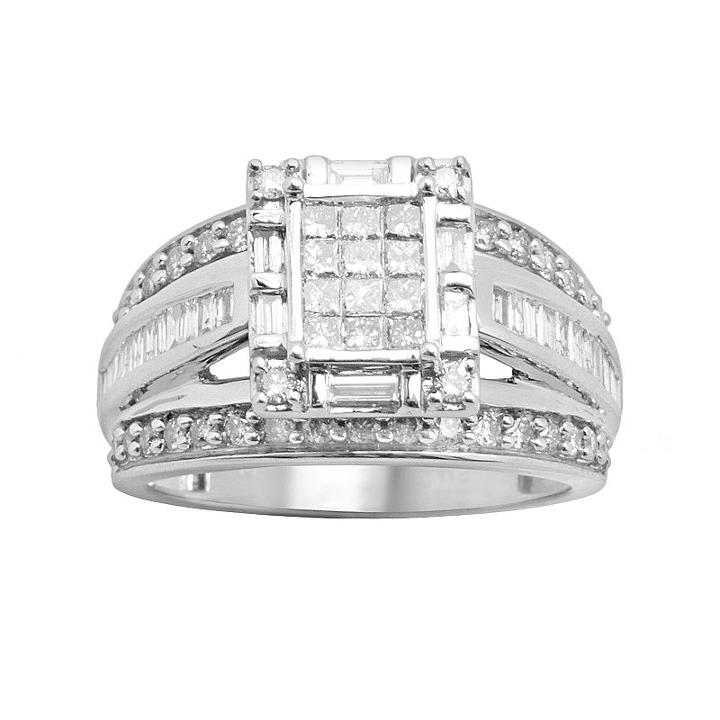 Diamond Engagement Ring In 10k White Gold (1 Ct. T.w.), Women's, Size: 7
