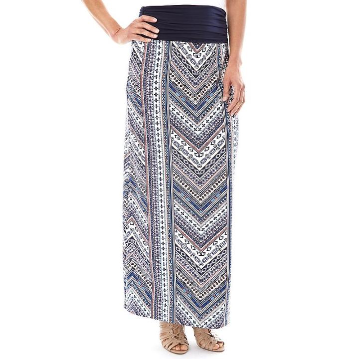 Women's Ab Studio Chevron Maxi Skirt, Size: Medium, Ovrfl Oth