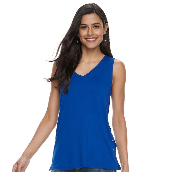 Women's Apt. 9&reg; Lace-up Tank, Size: Xl, Blue