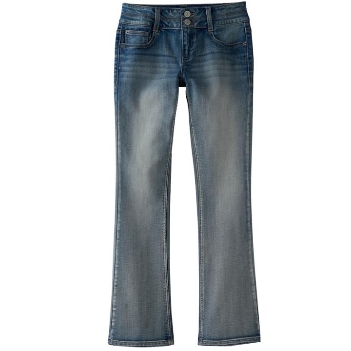 7-16 Mudd&reg; Double Button Skinny Bootcut Jeans, Size: 7, Blue Other