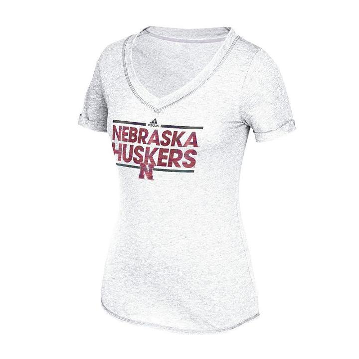 Women's Adidas Nebraska Cornhuskers Dassler Tee, Size: Medium, White
